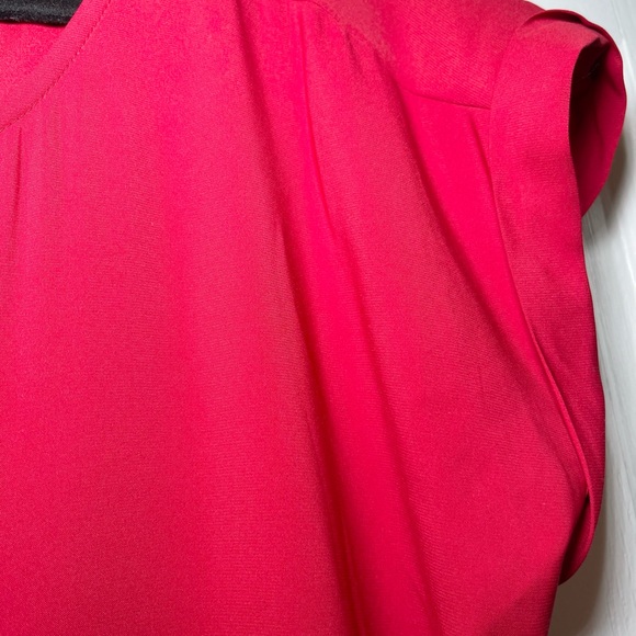 Express Red Crisscross V-Neck Blouse - Picture 7 of 9